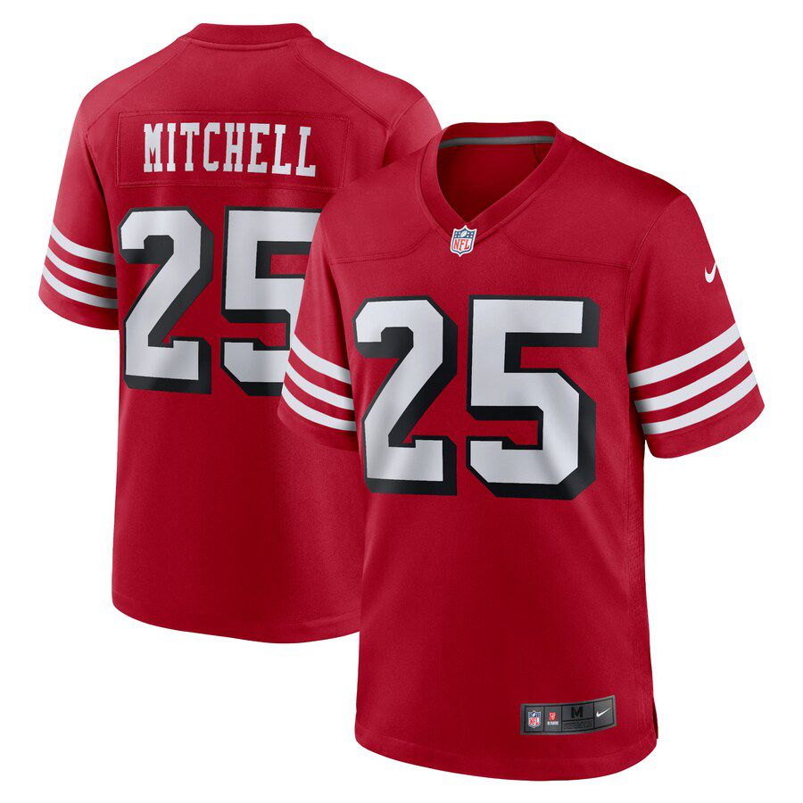 Men San Francisco 49ers #25 Elijah Mitchell Nike Scarlet Alternate Team Game NFL Jersey